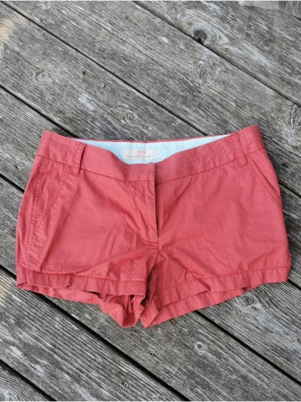 J. Crew Summer Womens Broken-In Chino Coral Mid-Rise Cuffed Cotton Shorts. 8